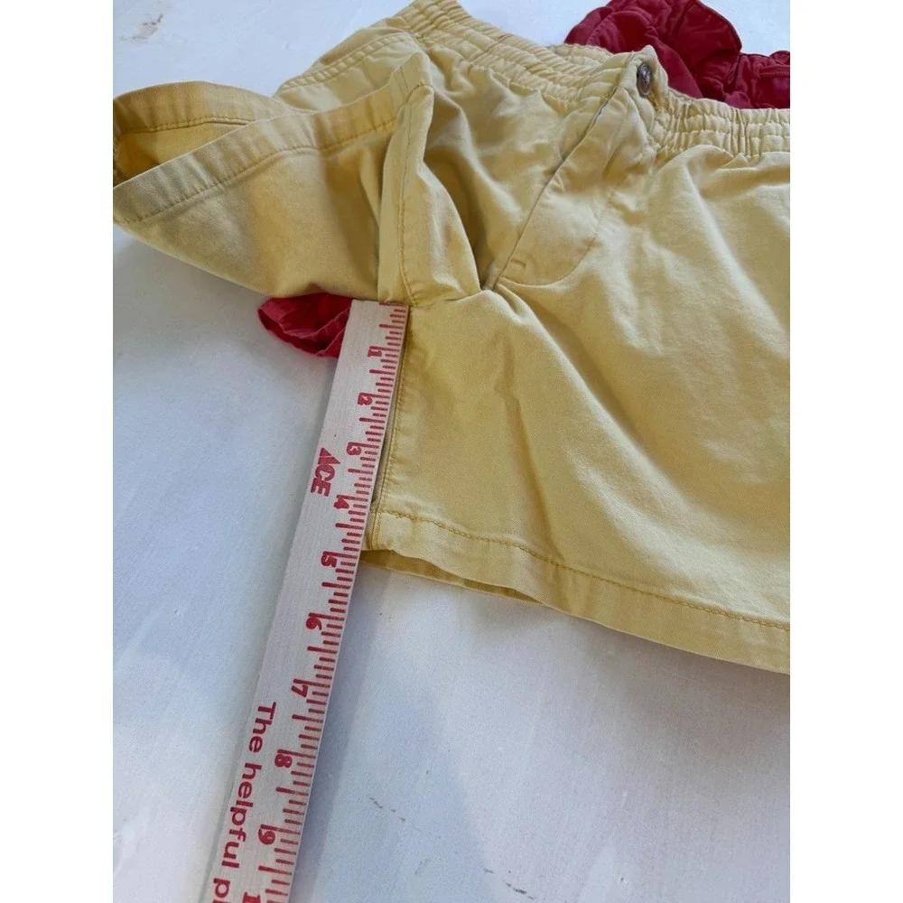 2 Polo Ralph Lauren Boys Chino Shorts Size 10 Yellow Red Solid Zip Flat Front
